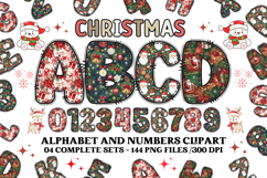 Christmas Alphabet png clipart, christmas doodle letters Product Image 1