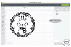 Christmas Cat and Wreath SVG, Christmas Wreath SVG Product Image 3