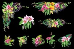 Watercolor orchids bouquet clipart Product Image 6