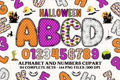 Halloween Alphabet png clipart, halloween letters doodle Product Image 1