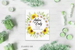 Watercolor Sunflower Wreath Sublimation, Floral Wreath PNG Product Image 2