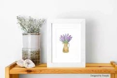 Lavender floral sublimation, PNG, watercolor clipart Product Image 3