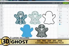 3D GHOST SVG PNG EPS DXF JPG Cutting and Printing Files Product Image 2