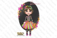 Toddler Halloween Skeleton Character Girl Clipart PNG Product Image 1