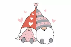 gnome valentine day svg. gnome boy girl. love svg Product Image 3
