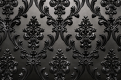 Black Damask Pattern Background Wallpaper Product Image 1