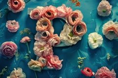 Letter P with Flowers Background Wallpaper Product Image 1