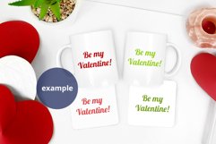Valentine's Day 2 Coffee Mugs & 2 Coasters mockup, PSD & JPG Product Image 4