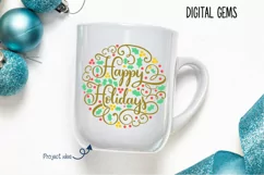 Happy Holidays, Christmas SVG / PNG / EPS / DXF files Product Image 3