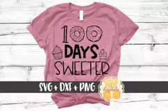 100 Days Sweeter - 100th Day of School SVG PNG DXF Cut Files Product Image 1