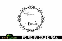 Family Monogram SVG Wreath Family Round Sign Farmhouse Home Product Image 2