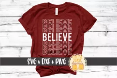 Believe - Christmas Mirror Word SVG PNG DXF Cut File Product Image 1