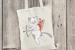 Valentine svg. Love SVG Cat SVG, Cute Cats Cupid Valentines Product Image 2