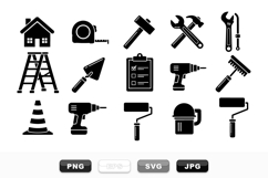 Home Renovation Tools Vector Icon Set Collection Product Image 1