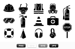 Industrial Safety Gear Icon Set Vector Bundle Product Image 1