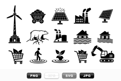 Environmental Industry Vector Icon Set for Eco Projects Product Image 1