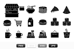 Fast Food Vector Icon Set For Commercial Use Product Image 1
