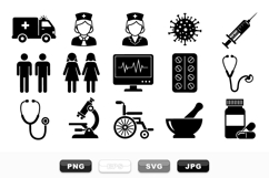 Medical Healthcare Icons Vector Set For Clinics Product Image 1