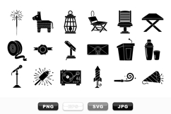 Black Party Icon SVG Bundle For Events Product Image 1