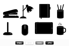 Minimalist Office Supplies Icon Set Bundle Product Image 1