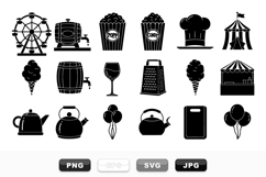 Vintage Carnival Food And Fair Icons Bundle Product Image 1