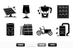 Urban Gardening Eco Friendly Icons Vector Set Product Image 1