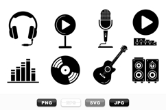 Vector Music Audio Icon Set For Digital Design Product Image 1