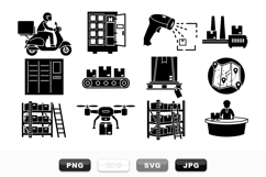 Logistics Icons Set for Delivery and Warehouse Use Product Image 1