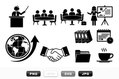 Professional Business Meeting Icon Vector Set Bundle Product Image 1