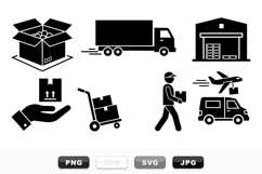 Logistics Delivery and Transport Icon Bundle Set Product Image 1