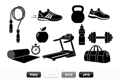 Fitness Equipment Vector Clipart Bundle for Workouts Product Image 1