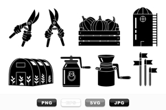 Vintage Farm Tools Vector Clipart Bundle for Crafts Product Image 1