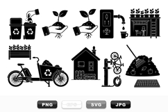 Eco Gardening Vector Icon Set For Sustainable Living Product Image 1