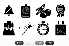Minimal Black Icons Vector Icon Set For Branding Product Image 1