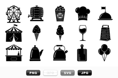 Vintage Carnival and Kitchen Icon Bundle for Event Designs Product Image 1
