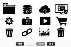 Minimalist Black Web Icon Set for UI Design Product Image 1