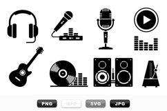 Vector Music Instruments Icon Pack for Audio Projects Product Image 1