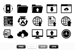 Minimalist Tech Upload Icon Vector Clipart Set Product Image 1