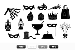 Silhouette Party Celebration Icons Bundle for Invitations Product Image 1