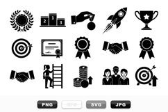 Business Achievement Icons Vector Clipart Set Product Image 1