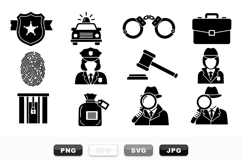 Police and Detective Icon Set for Security Projects Product Image 1