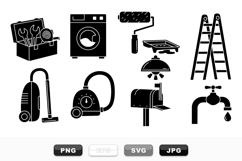 Household Maintenance SVG Icon Bundle Set Product Image 1