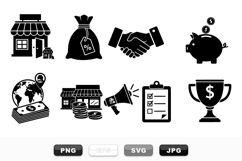 Business Finance Icons Bundle For Marketing And Sales Product Image 1