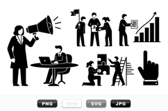 Business Teamwork Silhouette Clipart Set For Presentations Product Image 1