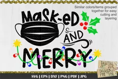 Masked and merry svg | Christmas quote | Funny christmas svg Product Image 4