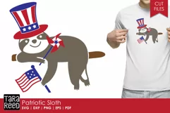 Patriotic Sloth - 4th of July SVG and Cut Files for Crafters Product Image 1