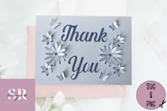 3D Thank you card| Paper cutting | occasion card SVG Product Image 2