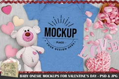 Baby Bodysuit Mockups for Valentine's Day | Baby Mockup Product Image 5