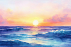 Sunset Painting Background Wallpaper Product Image 1
