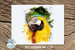 Watercolor Tropical Parrot PNG and JPG | Sublimation Product Image 1